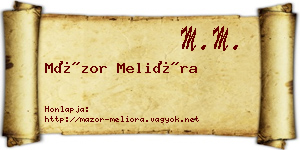 Mázor Melióra névjegykártya